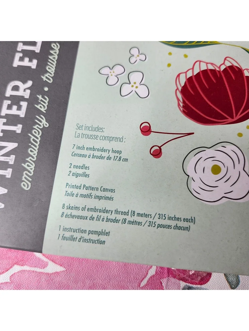 Craft Crush Winter Flower Embroidery Kit Floral 7